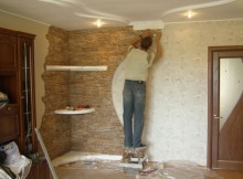 Décoration murale avec pierre artificielle décorative