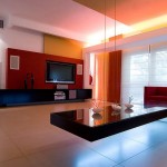 rideaux dans le salon hi-tech