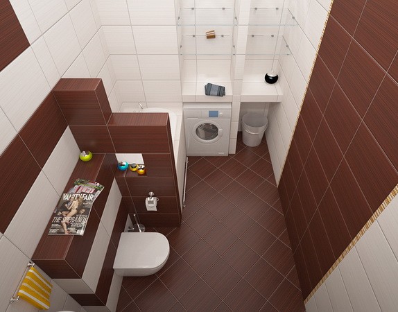 petites tuiles diagonales de salle de bain