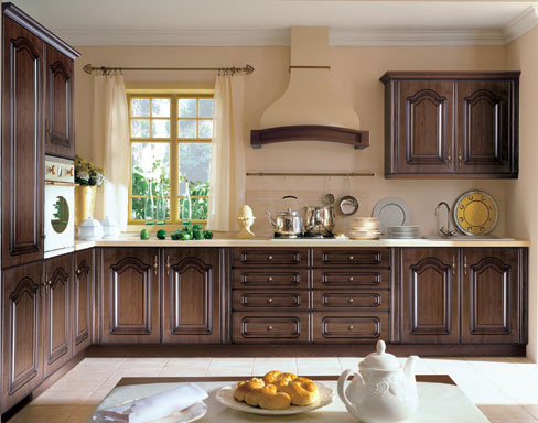 cuisine avec façades en bois