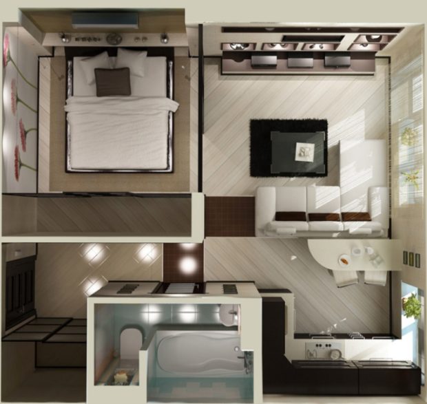 Conception d'une pièce Khrouchtchev: 16 conseils + photos