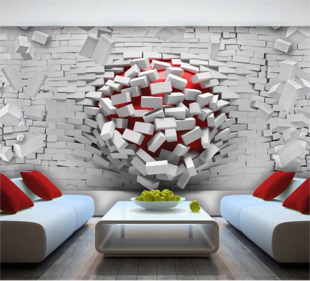 Peinture murale 3D à l'intérieur: 8 conseils pour choisir et utiliser + photo Peinture murale 3D à l'intérieur: 8 conseils pour choisir et utiliser + photo