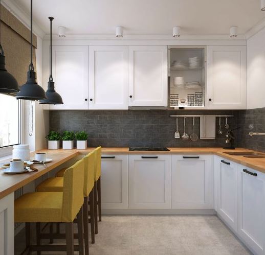 comptoir de bar dans la cuisine