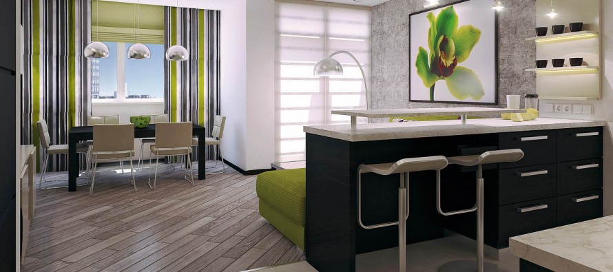 comptoir de bar dans l'appartement 2