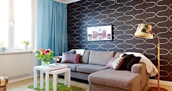 Papier peint noir sur le mur à l'intérieur: 6 conseils de design Papier peint noir sur le mur à l'intérieur: 6 conseils de design