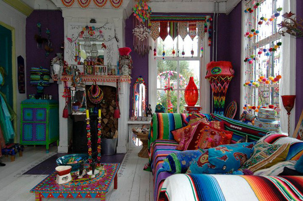 maison de campagne style boho intérieur