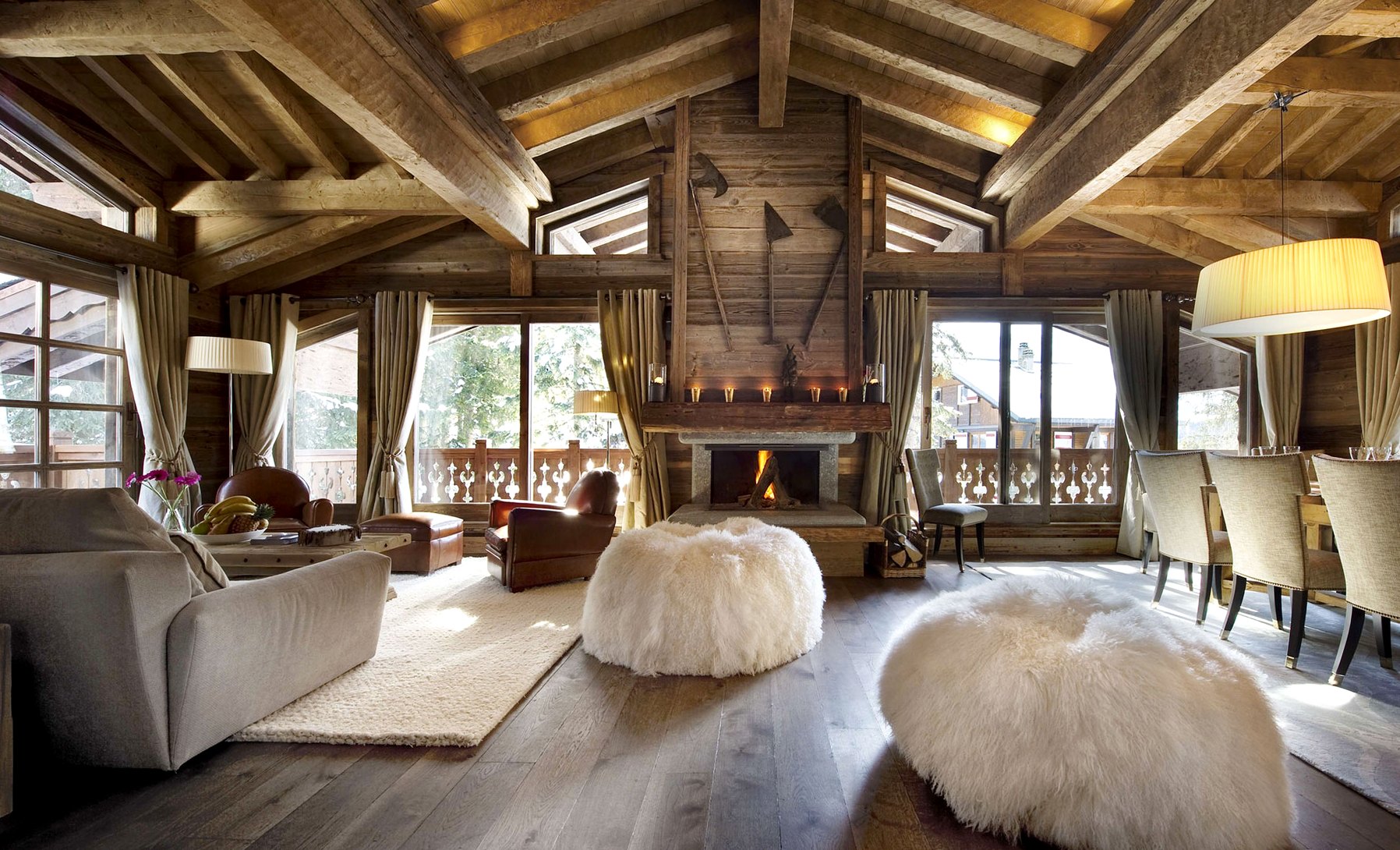 maison de campagne style chalet intérieur