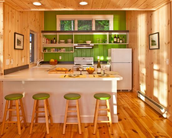 revêtement en bois pour les murs de la cuisine