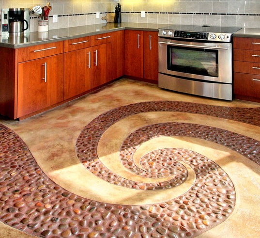 sol en pierre dans la cuisine