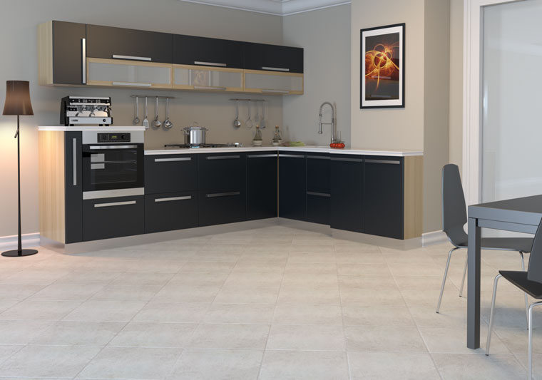 carreaux de porcelaine dans la cuisine