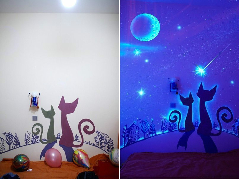 papier peint luminescent chambre