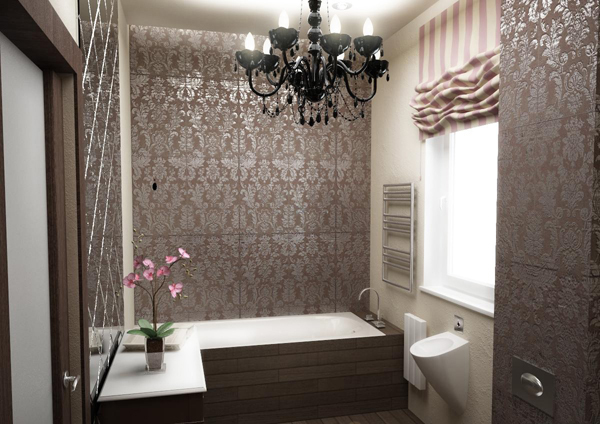 papier peint en métal pour la salle de bain