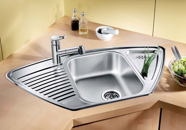 évier de cuisine d'angle