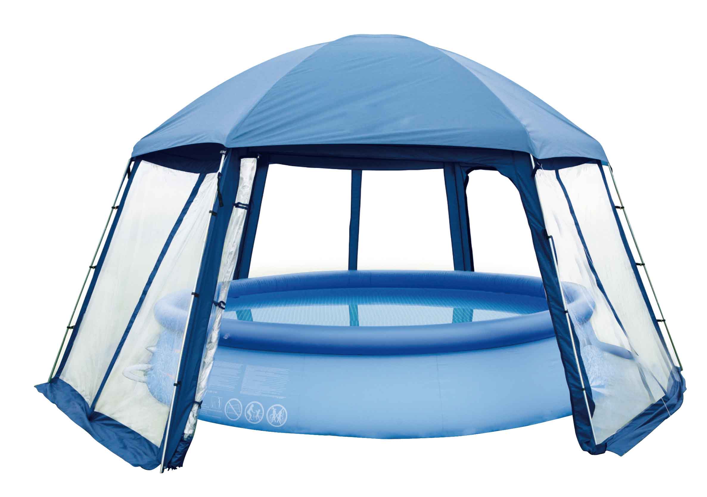 auvent de piscine gonflable
