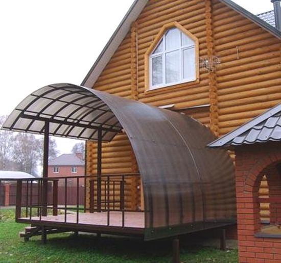 auvent de porche en polycarbonate