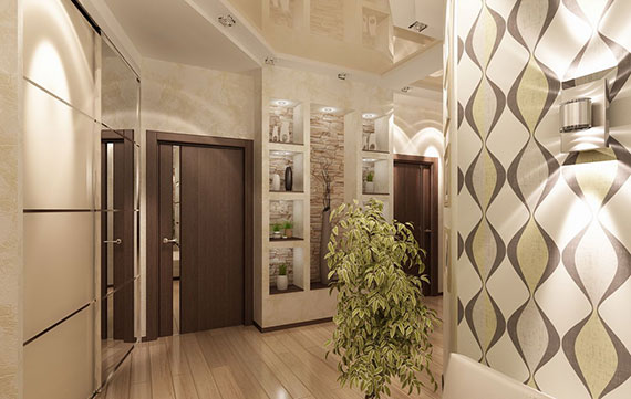 papier peint couloir