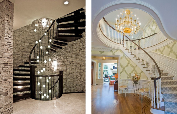 éclairage de plafond d'escalier