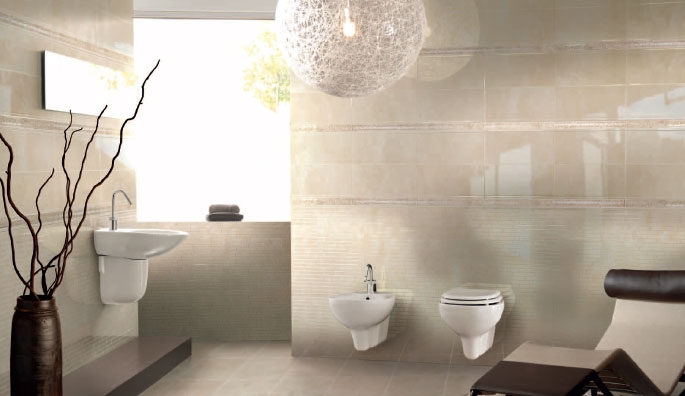 carreaux de salle de bain brillants