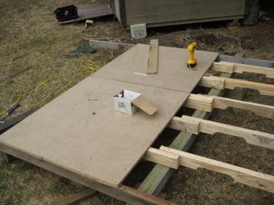 plancher de palettes en bois