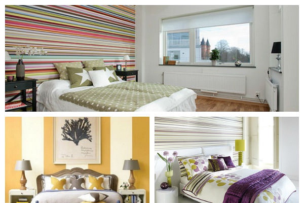 papier peint à rayures dans la chambre