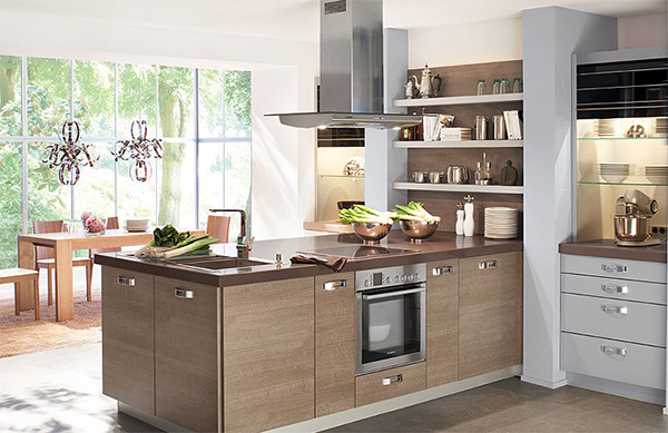 la disposition des meubles dans la cuisine avec la péninsule