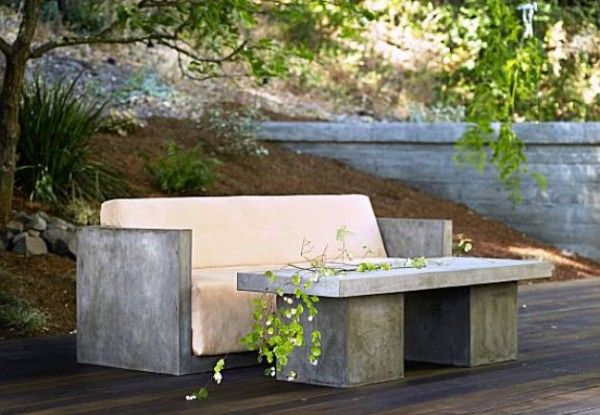 meubles de jardin en béton