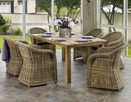 meubles de jardin en rotin naturel