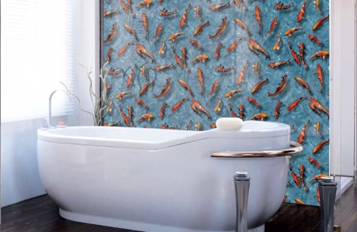 film autocollant pour murs de salle de bain