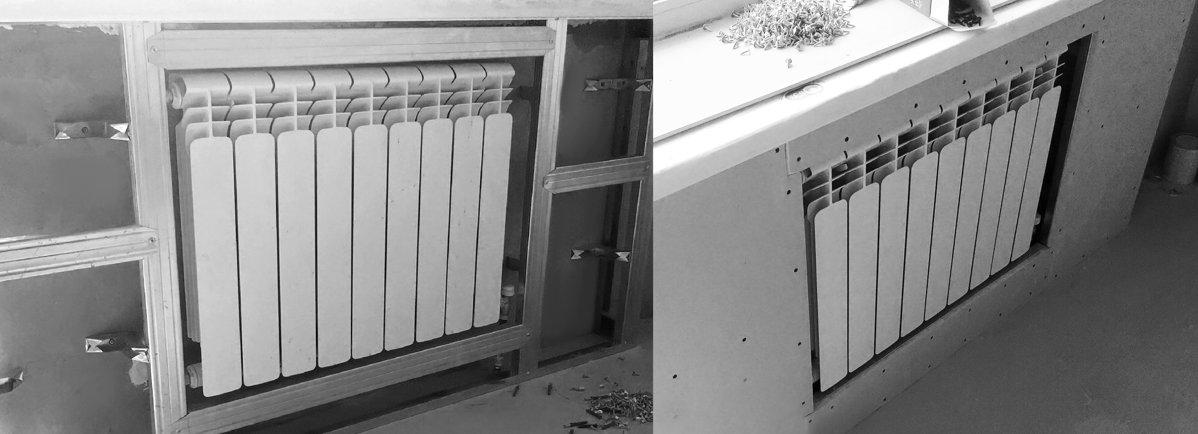 cacher la cloison sèche du radiateur de chauffage