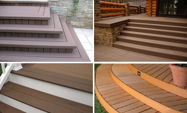 étapes d'un porche d'une planche de terrasse