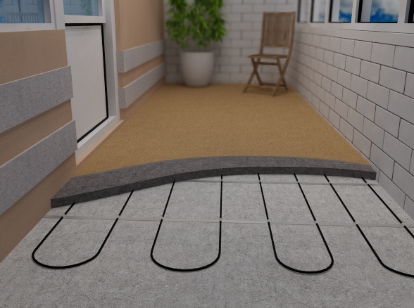 planchers chauffants sur le balcon