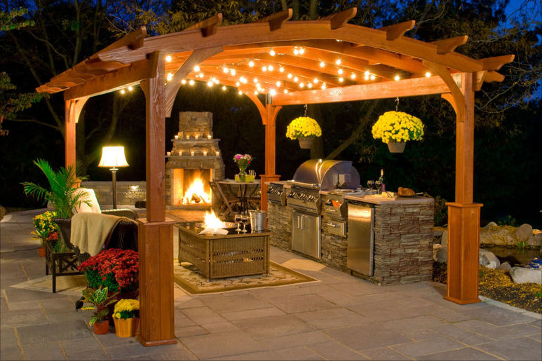 éclairage de l'espace barbecue